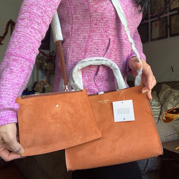 βοΈSALEβοΈAuthentic Kate Spade Suede/Leather Satchel - Picture 7 of 8